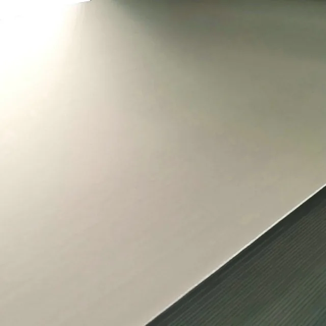 Close-up of a titanium plate surface after cold rolling