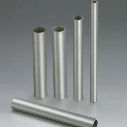 Three titanium tubes of different outside diameters